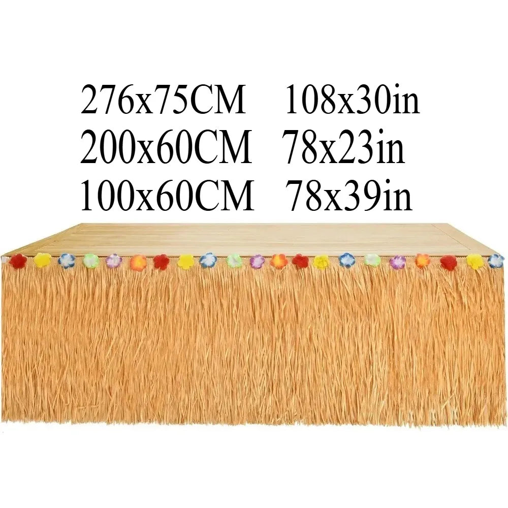 Hawaiian Luau Grass Table Skirt