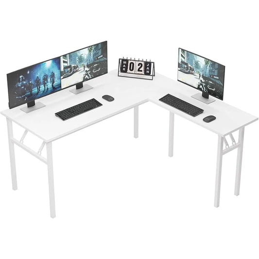 GUANGBAI Foldable L-Shaped Computer Desk