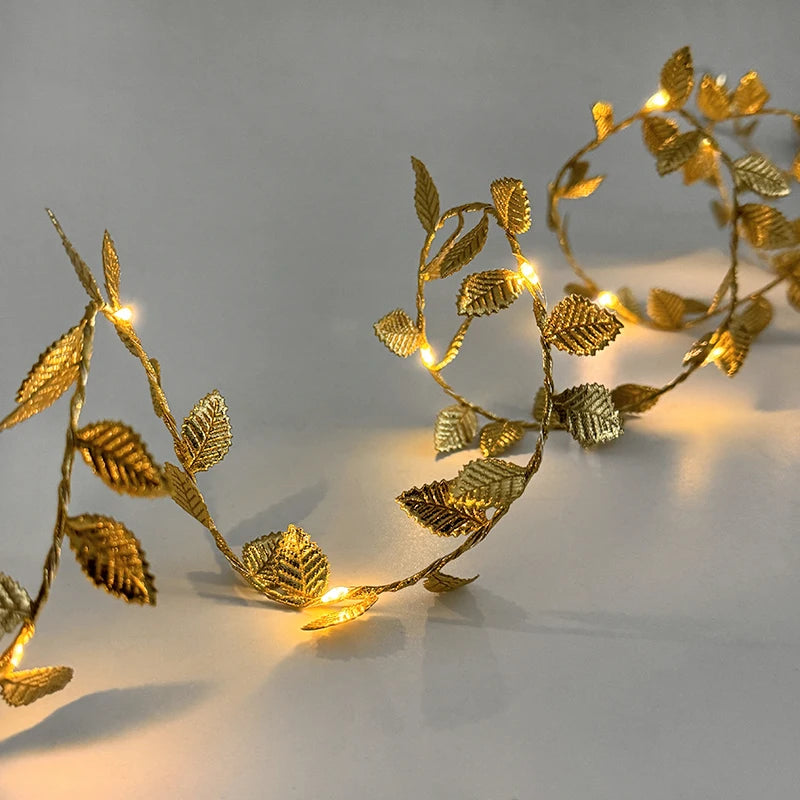 Golden Leaves LED Fairy Lights