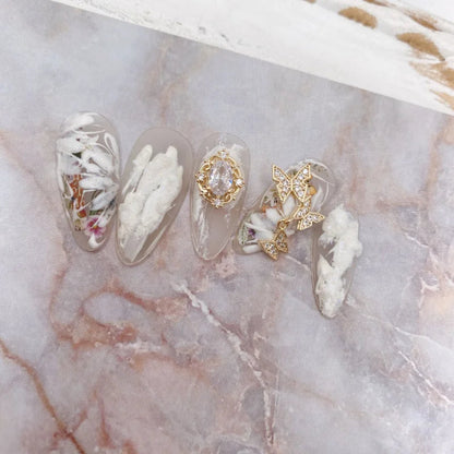 10Pcs Retro Zircon Nail Charms