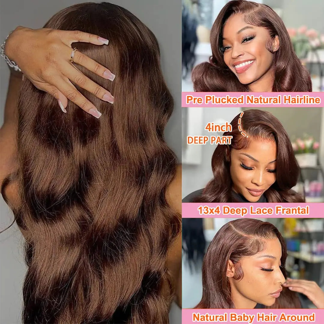 Chocolate Brown Body Wave Wig