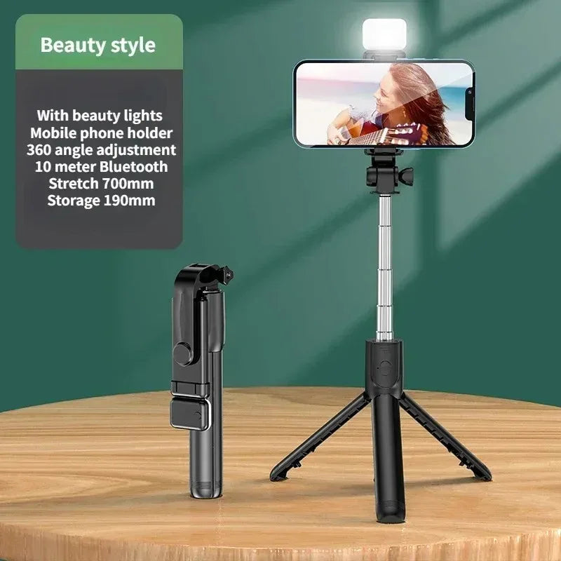 Wireless Selfie Stick Tripod with Light