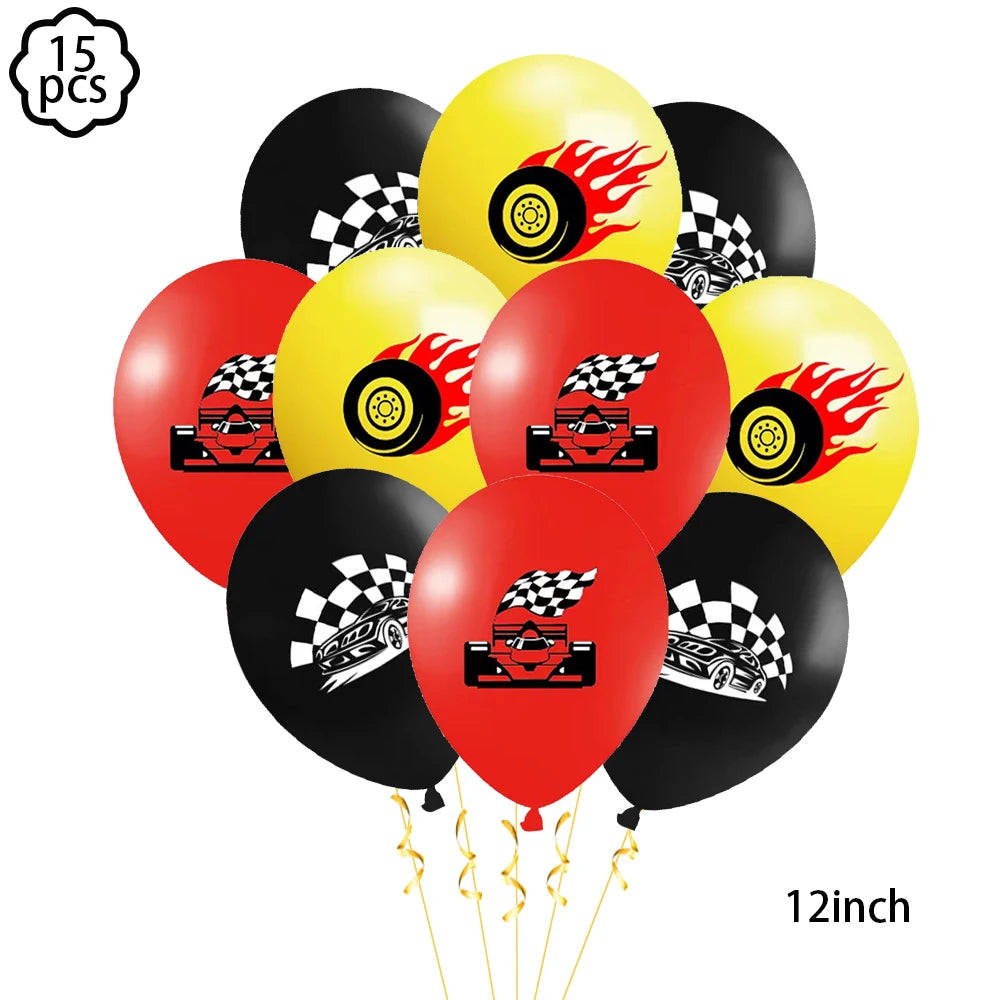 Racing Car Checkered Table Runner