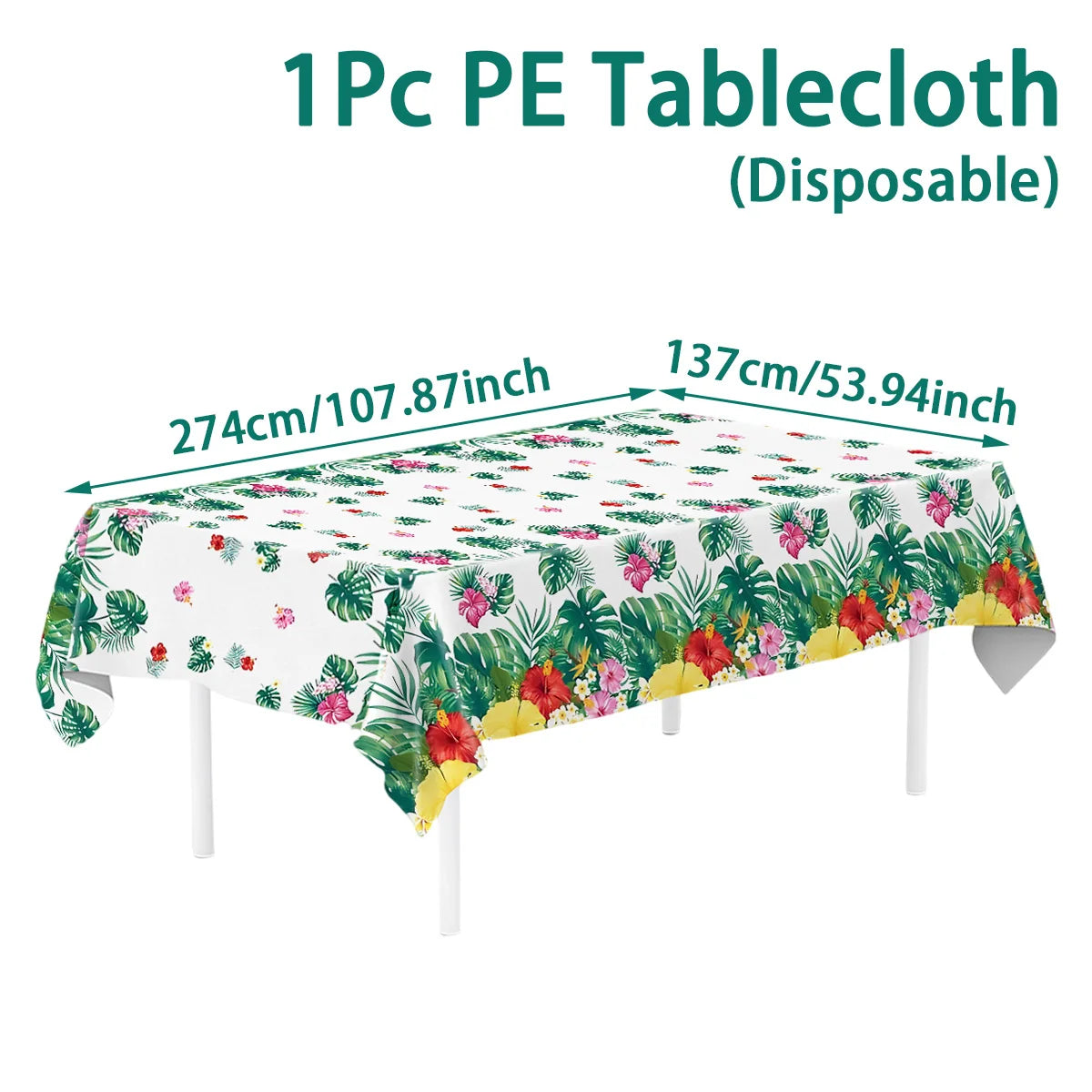 Hawaiian Luau Garland Party Tablecloth