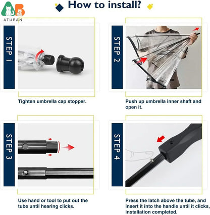 ATUBAN Clear Dog Umbrella