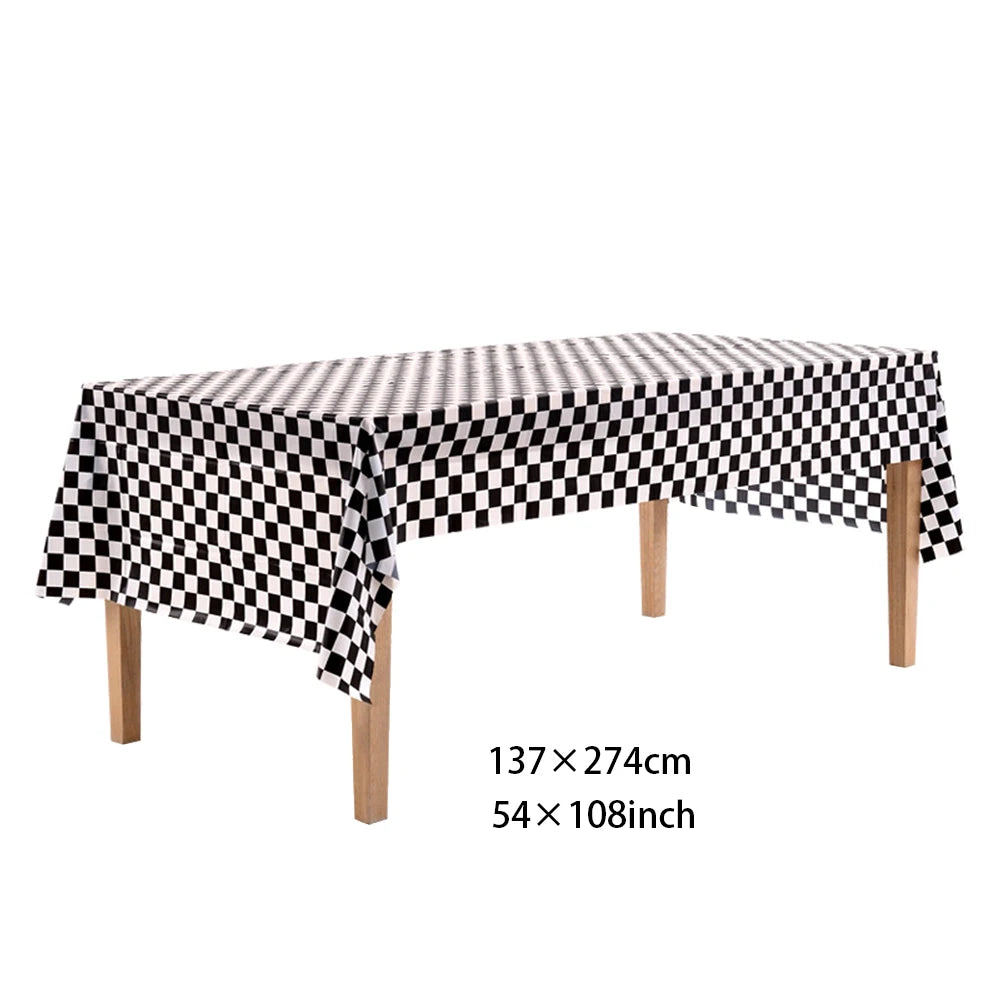 Racing Car Checkered Table Runner