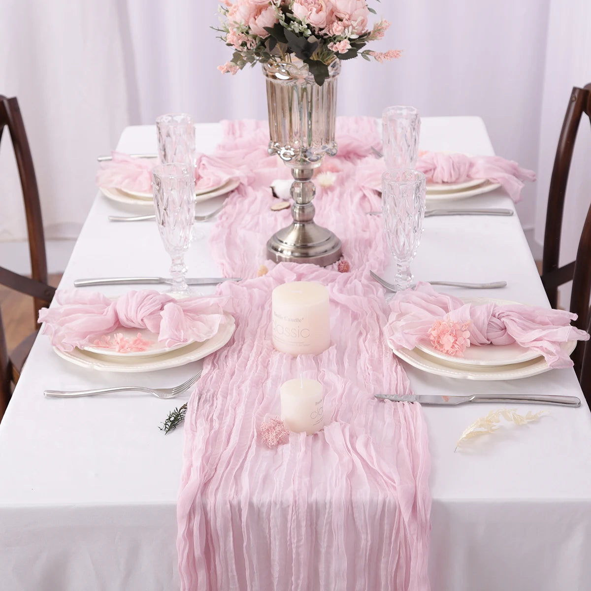 Sage Semi-Sheer Gauze Runner