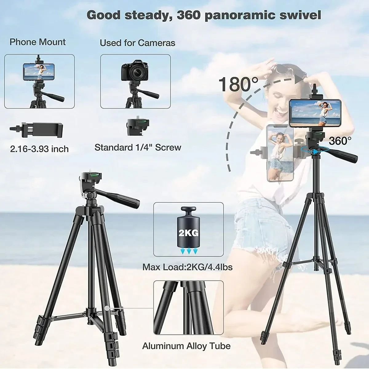 100cm Phone Tripod with Remote