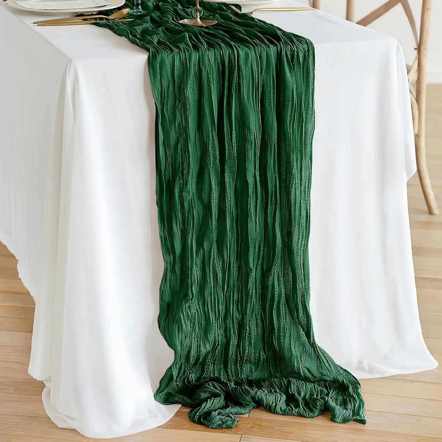Sage Semi-Sheer Gauze Runner
