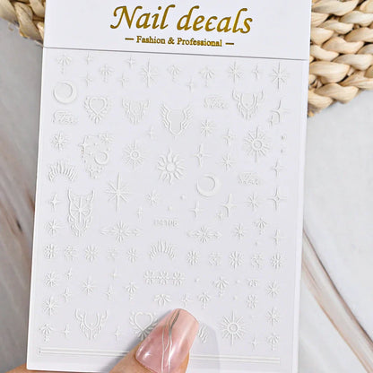 3D Metal Flame Nail Stickers