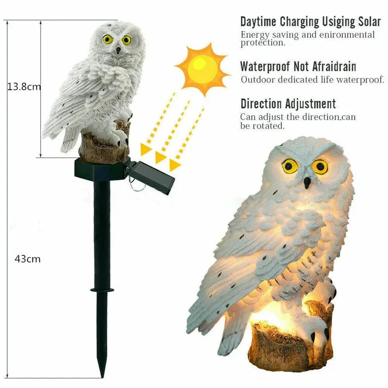 Solar Owl Garden Light Lamp