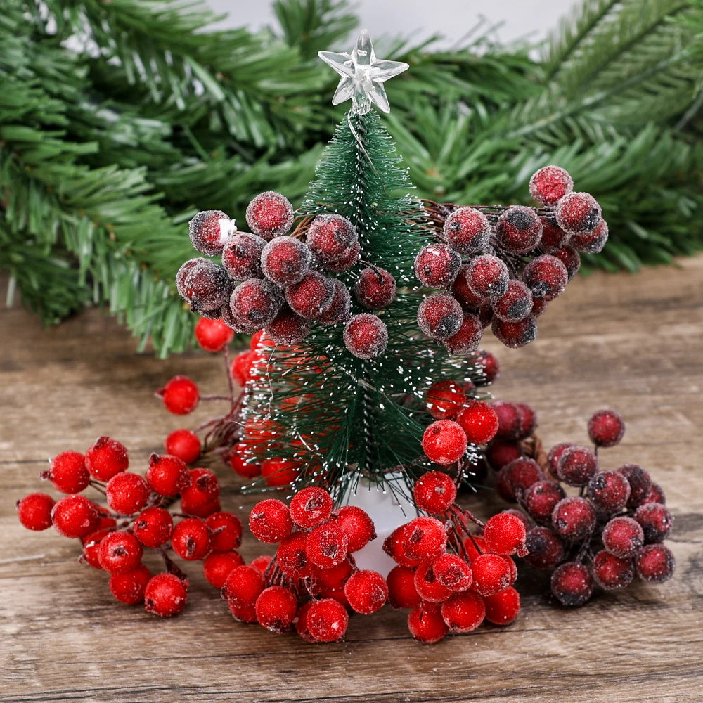 Artificial Frosted Christmas Berry Stems