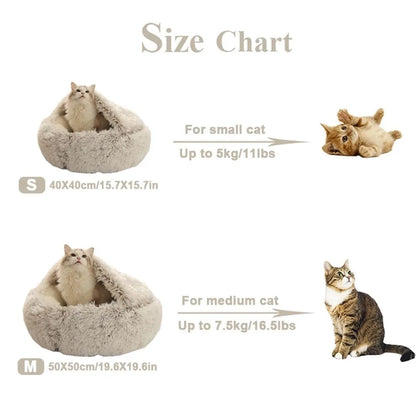 Warm Plush Enclosed Pet Bed