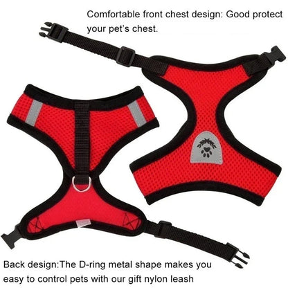 Adjustable Cat Dog Harness Set