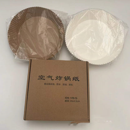 "Air Fryer Disposable Paper Liners – Non-Stick, Oil-Proof Baking Sheets for Airfryer, Steamer, Oven, and BBQ – Round Parchment Trays for Easy Cleanup"